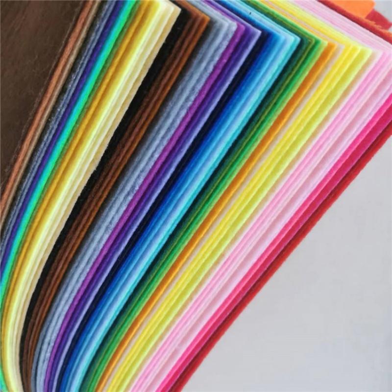 20/40Pcs Soft Felt Fabric Sheet Assorted Color Patchwork Sewing DIY Craft Squares Nonwoven 1mm Thick Handmade Fabric Weaving