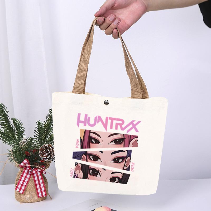 K-Pop Animation Cartoon Printing High Value Fashion Simple Canvas Bag Going Out Portable Shopping Bag Handbag