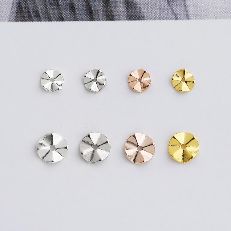 Mărgele distanțiere ondulate cu flori Seiko din Argint Sterling S925 pentru brățări și coliere DIY.