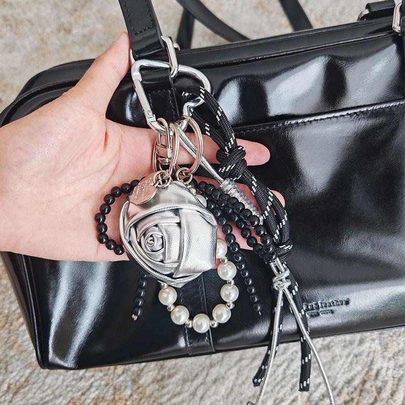 Exquisite Multi-Element Bag Pendant High-Grade Hand-Woven Rope Beaded Rope Keychain Versatile Bag Decoration Accessories Gifts