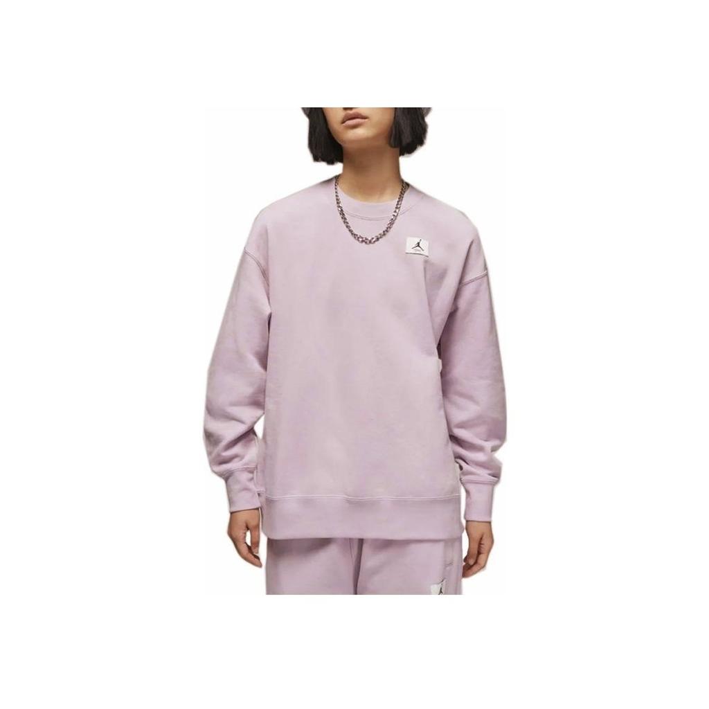 Jordan Logo Embroidered Solid Color Round Neck Casual Loose Fleece Pullover Sweatshirt Women Sweatshirt Purple DQ4600-576