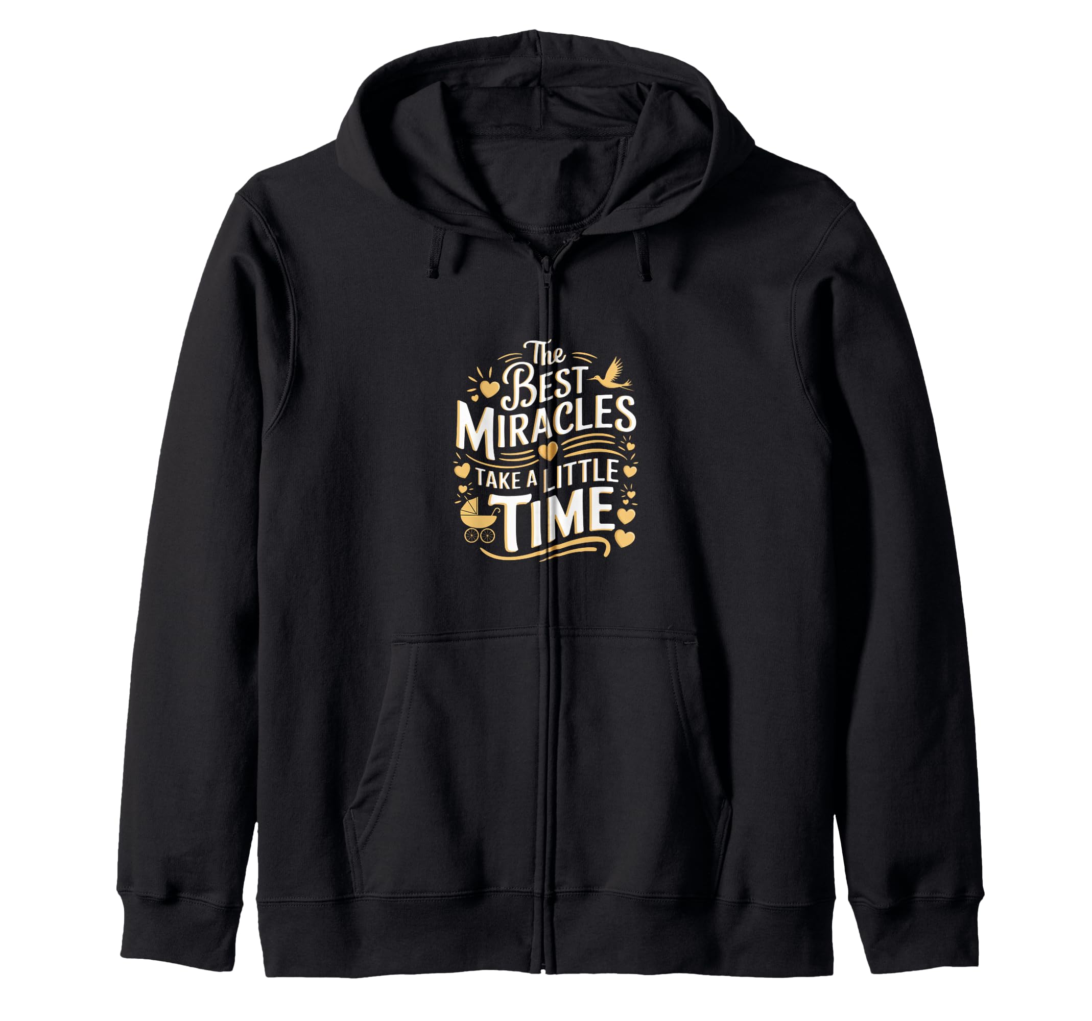 

The Best Miracles Take A Little Time Pregnancy Zip Hoodie -- чёрный