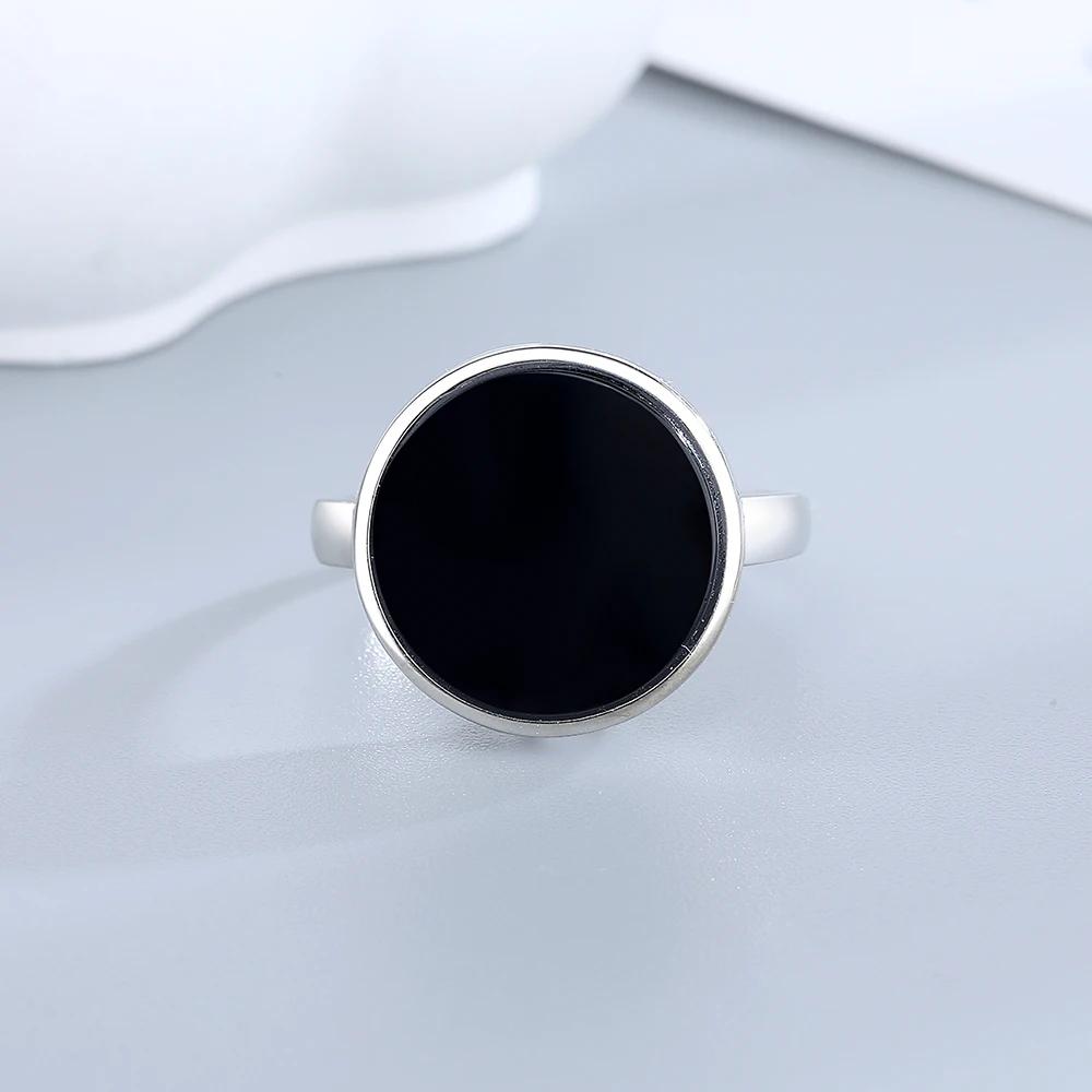 Women Ring 15MM Natural Stone Lapis Agate Malachite Brief Design Cute Ring Fashion Women Party Jewelry