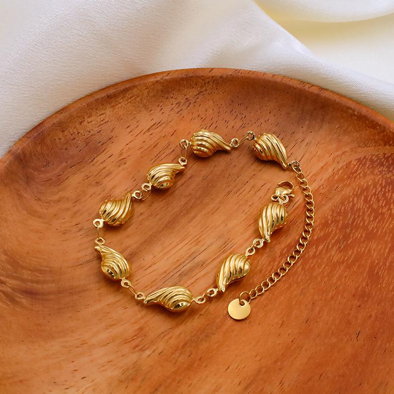 Estilo Coreano Diseño de Nicho Metal Caracola Pulsera de Verano Collar Simple y Versátil Moda Clásica Temperamento