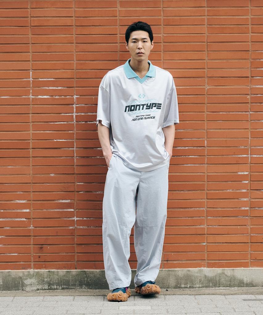 Nontai Cotton Wide Curved Pants (Greyish Sky)