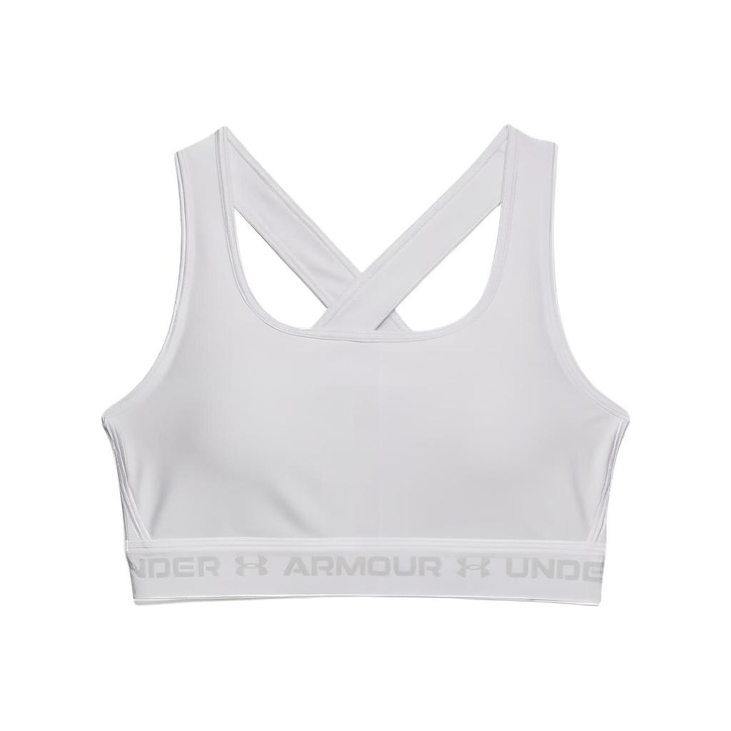 Under Armour Crossback Medium Support Sports Bra Women Underwear White 1361034-100