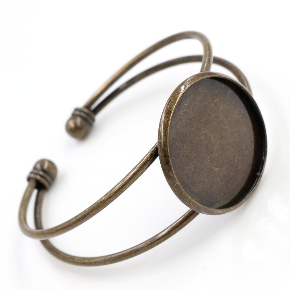 Hochwertige 25mm Armreif Basis Armband Rohling Schmuckzubehör Tablett Fassung Cabochon Cameo