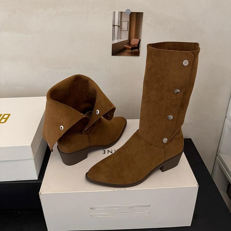 

Версия из коровьей кожи короткие ботинки женские сложенные западные короткие ботинки женские осенне-зимние остроносые толстый каблук тонкие модные ботинки 40 верблюд