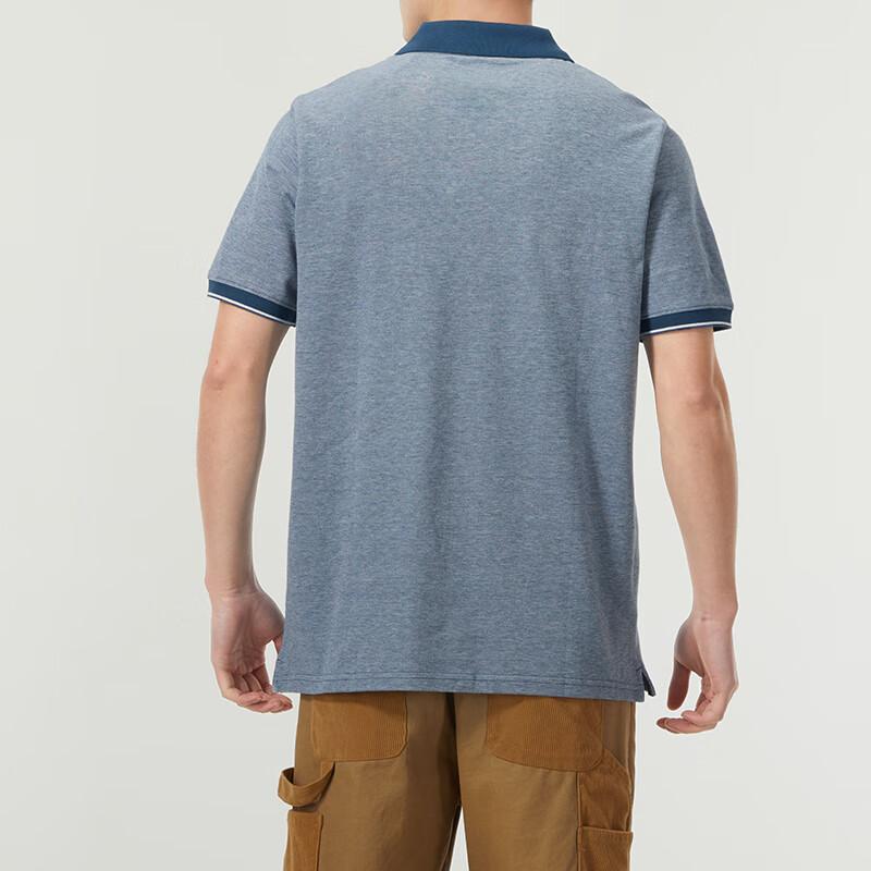 Timberland Color Block Logo Embroidered Outdoor Casual Short Sleeve Polo Shirt Men Polo Shirts Blue A2PFM-288