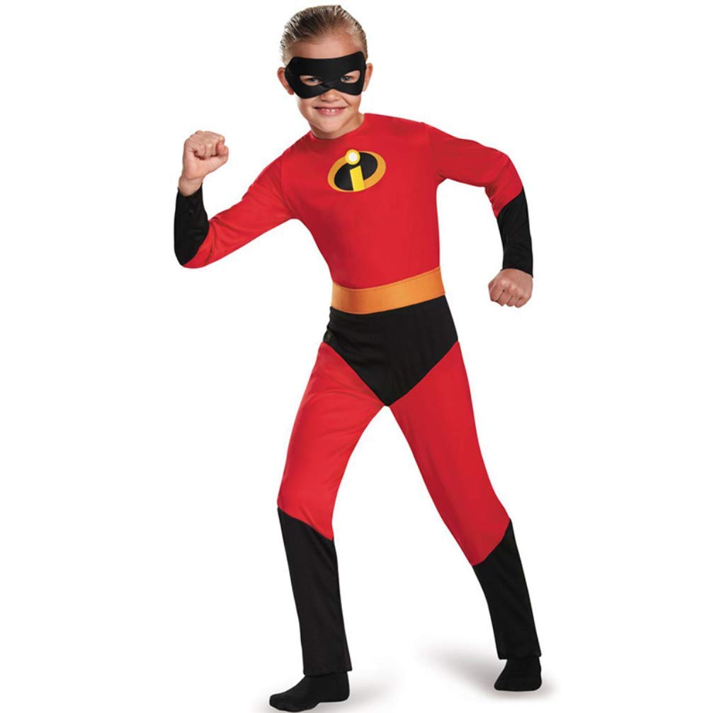 

SCLYX Mr. Incredible-style Cosplay Costume with Eye Mask, Parr Family Kigurumi Suit, Red, Mr. Incredible-style Mr. Cosplay Costume, Kids Boys