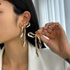 SHIXIN Fashion Design Gold Color Bow Pendant Earrings for Women Vintage Long Tassel Drop Earrings Ladies Jewelry Gift 2026 New