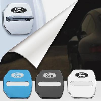 4Pcs for Ford Focus Fiesta Mondeo Explorer Kuga SDKHD8 Territory Escort Taurus Edge S-MAX Escape Car Door Lock Cover Emblem Stickers RR4
