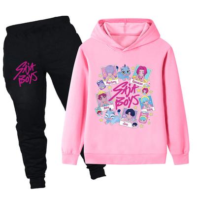 PB1206 Kinder Jungen Mädchen Kpop Mira Zoey Rumi Sajaboys Print Langarm Kapuzenpullover Hose Hosen Kleidung Sets