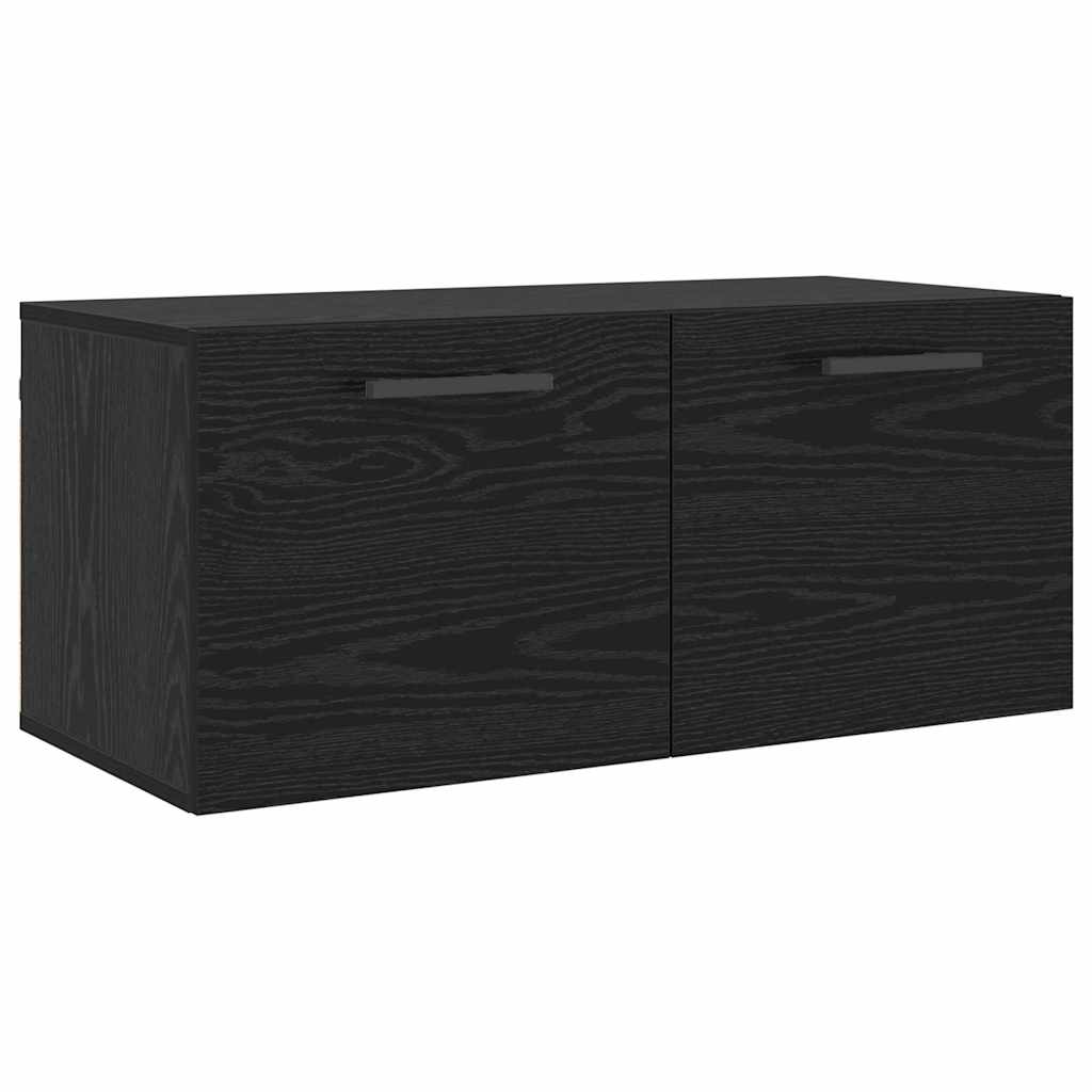 Wall Mounted Wall Cabinet Black Oak Effect 80 X 36.5 X 35 Cm