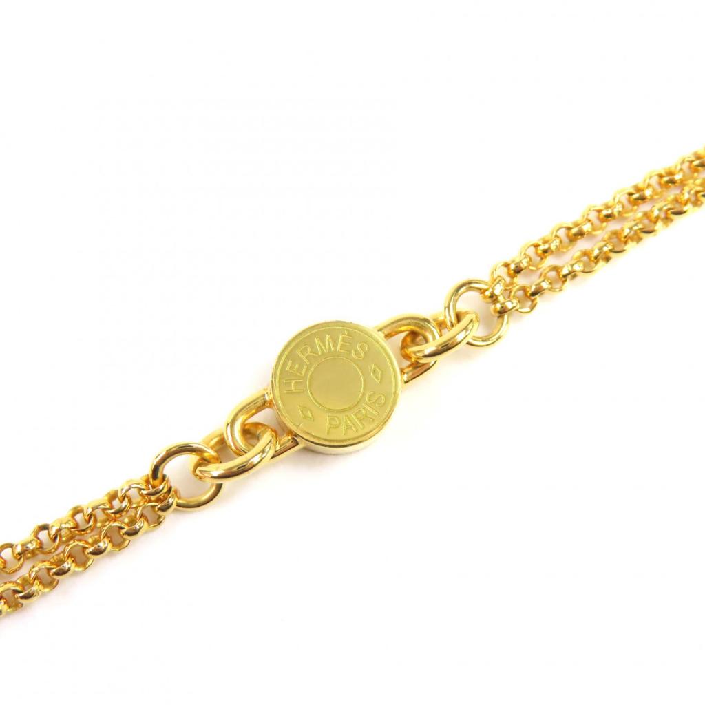 Pristine HERMES Necklace Charnier PM Serie gold Vaux Swift Leather Women Used