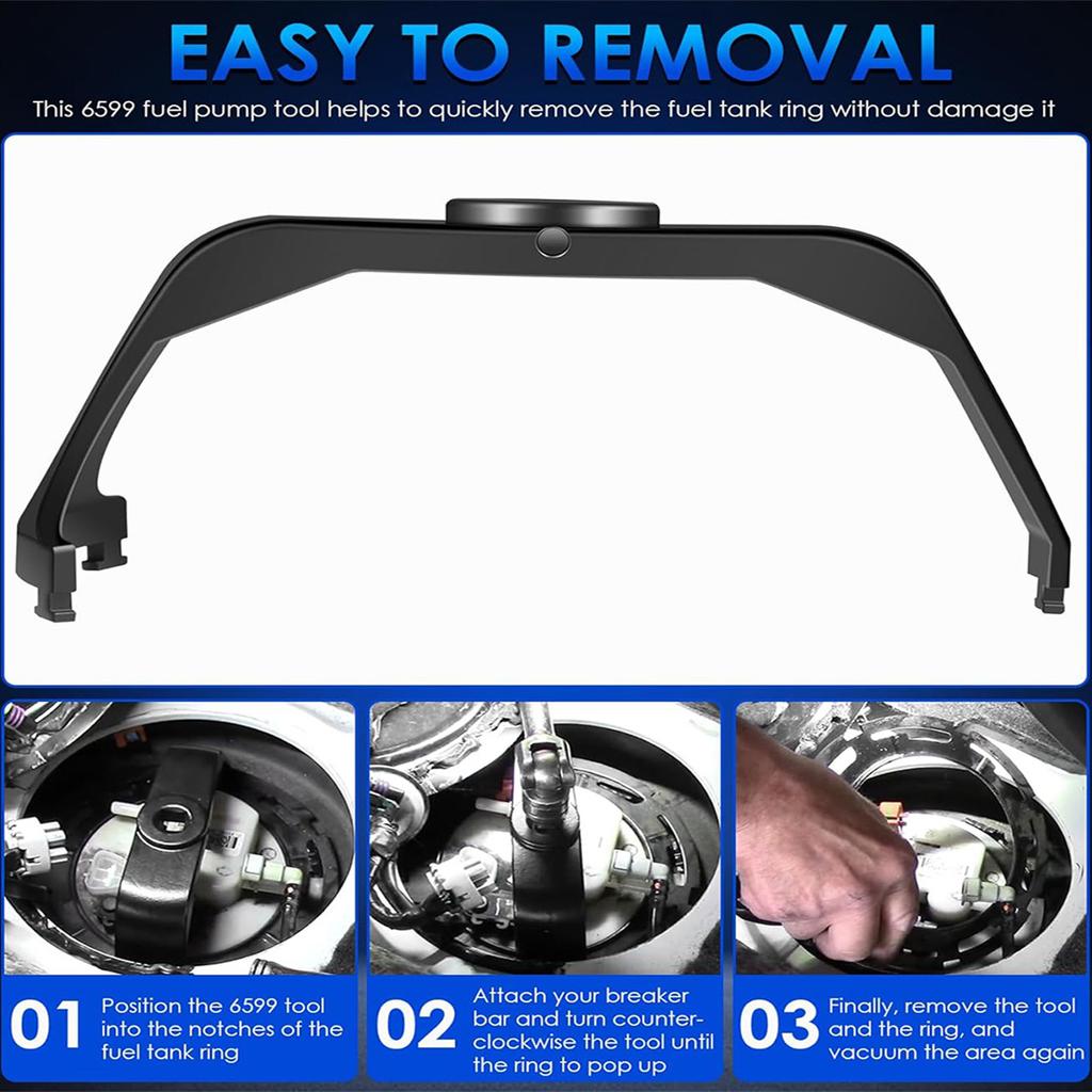 Oil Pump Sensers Removal and Installation Tool with 1/2in Square Drive Oil Tank Lock Rings Tool 6599 Aluminum