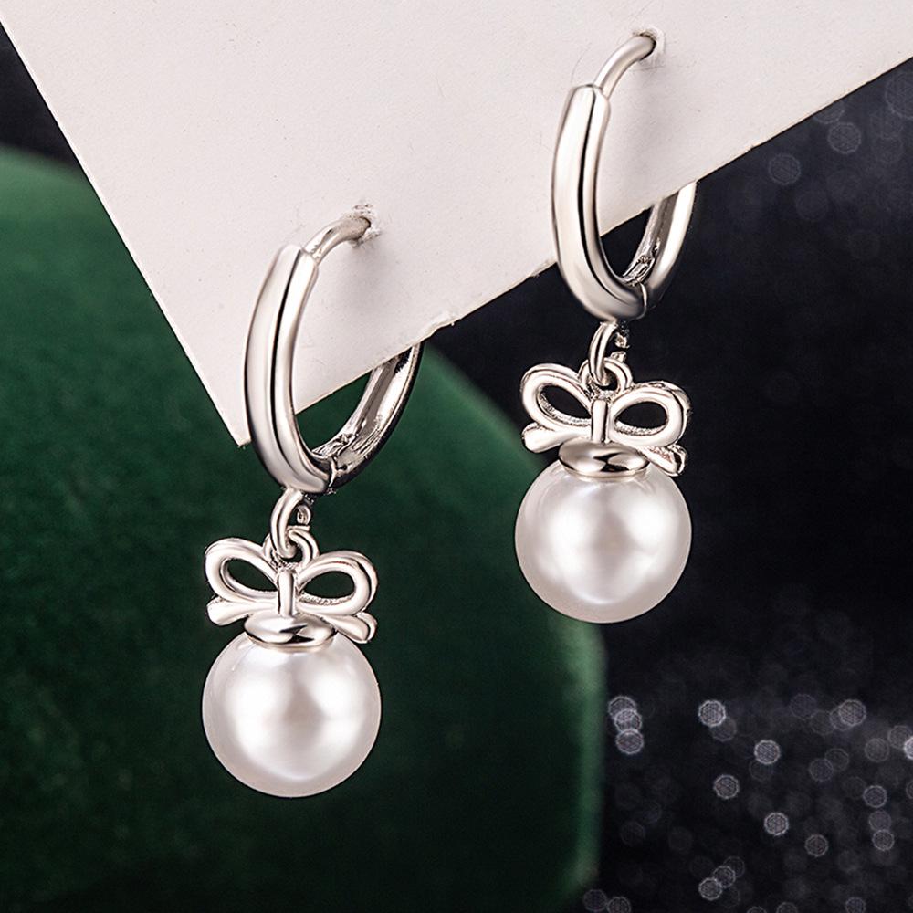 

Exquisite Korean Bow & Faux Pearl Earrings - Light Luxury & Elegant Style