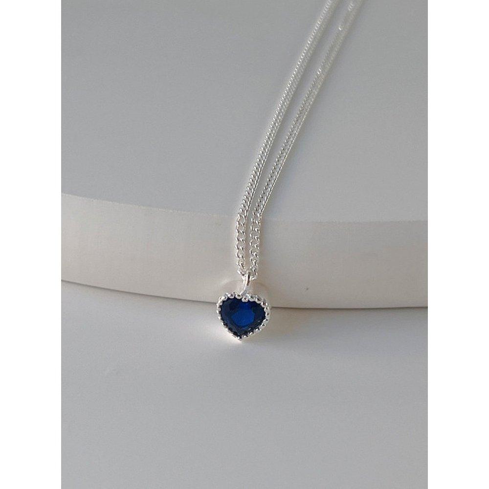 [92.5 Silver]Love De Sapphire Necklace