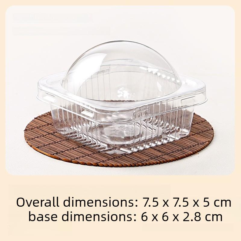 Transparent round Egg Yolk Pastry Box Rice Cake Snowy Bride Box Single Bottom Tray Bag for Baking Cooking Supplies