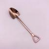 1PCS Creative Shovel Shape Dessert Spoon Stainless Steel Coffee Stirring Spoon Shovel Fork Fruit Fork
