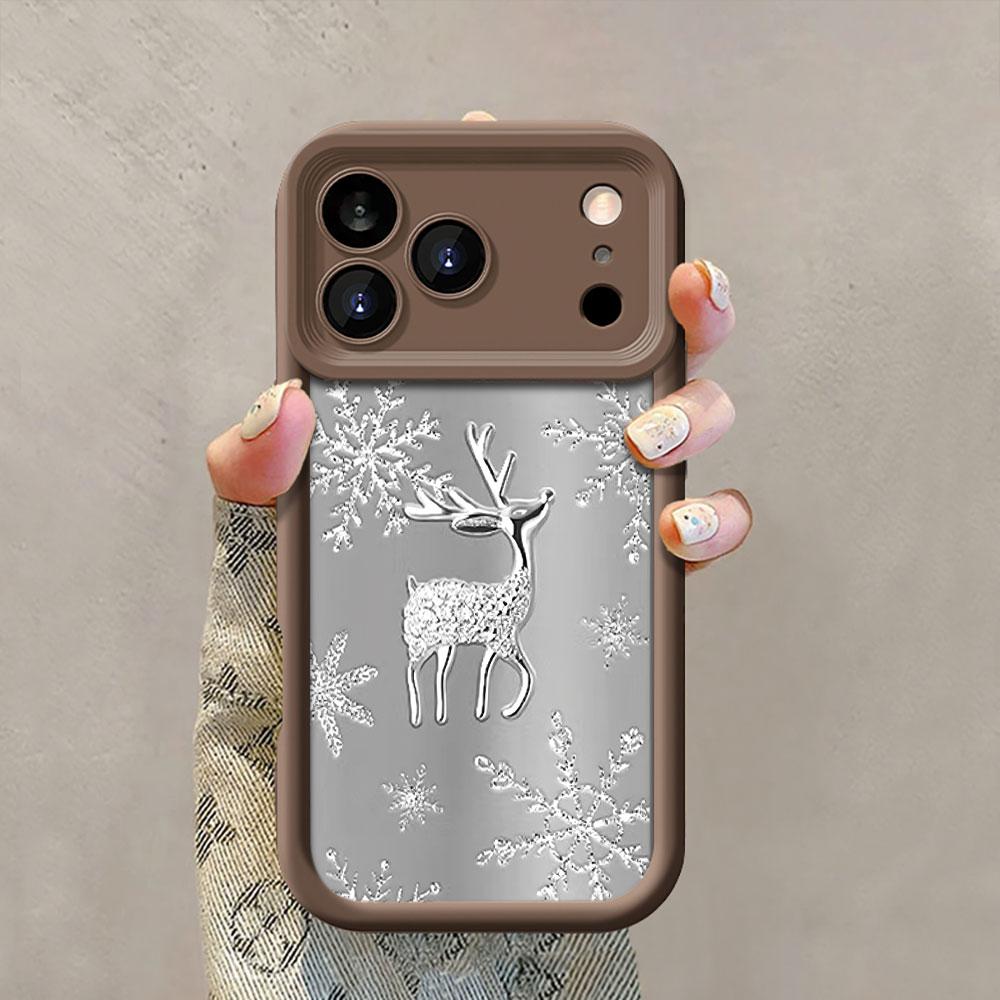 Fashionable Snow Deer Matte Phone Case For Samsung Galaxy S25 S24 Ultra S21 S22 S23 Plus A56 A55 A54 A53 A36 A35 A34 A33 Cover