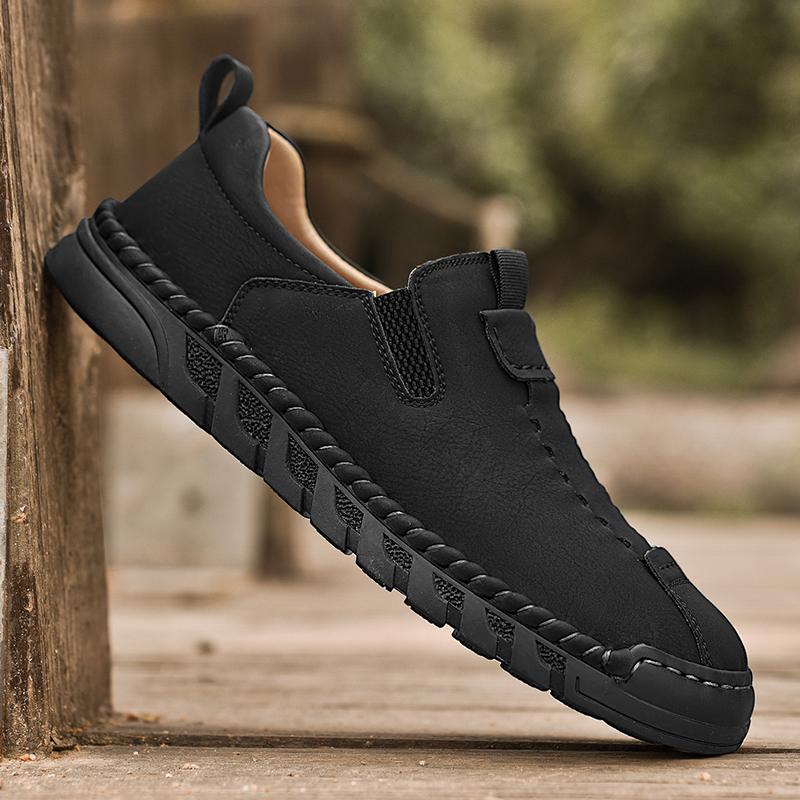 Men's Leather Casual Shoes Handmade Loafers Large Size Men's Genuine Leather Shoes Slip On Shoes