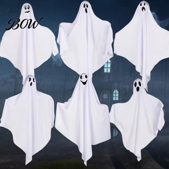 Haunted House Hanging Ghost Prop Halloween Outdoor Decoration, Cute Flying White for Suspended Simple Shape Front Yard, Porch, Patio, Lawn,