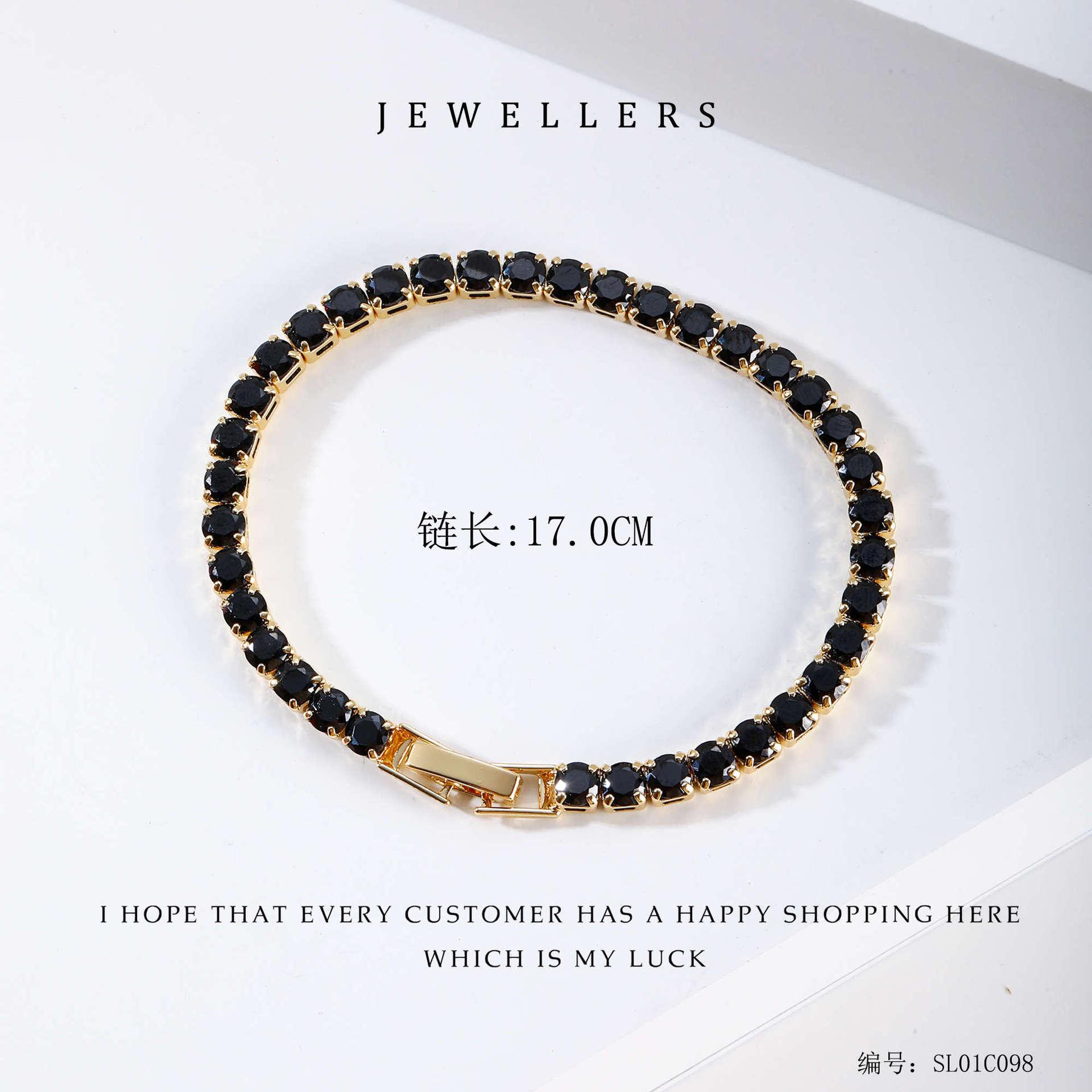 

Minimalist Zircon Gemstone Bracelet with Full Pavé Detailing Lightweight Simple Design for Everyday Wear SL01C098 One Size