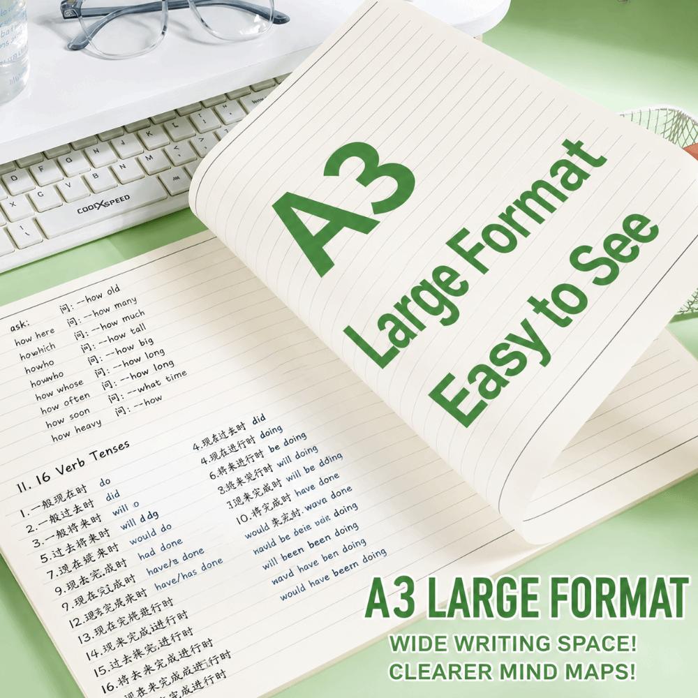 Wide Horizontal Lined Draft Notebook Thick Cream Paper Practice Paper Students