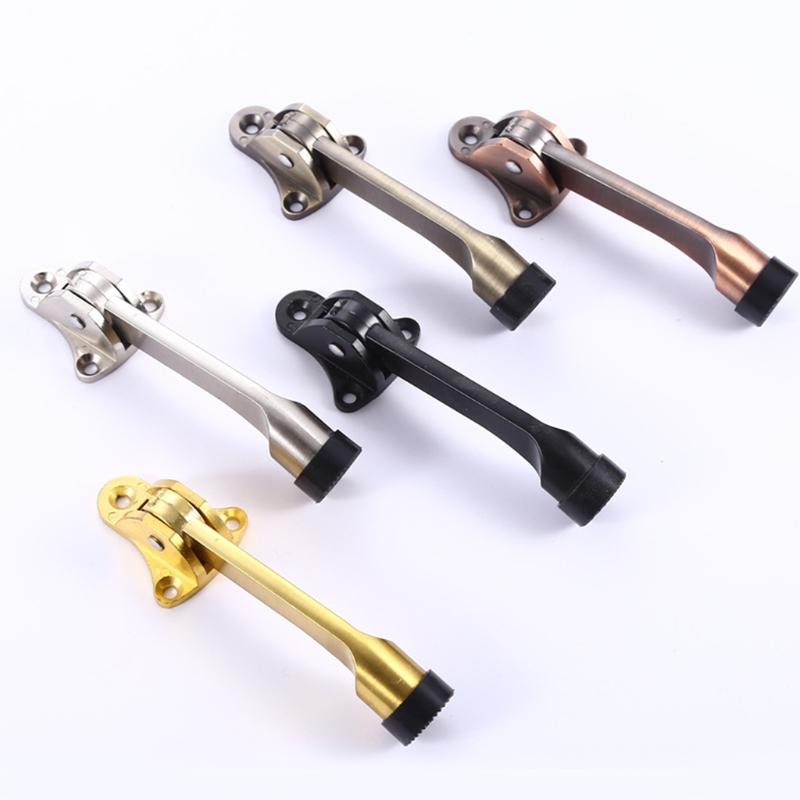 Stainless Steel Anti-collision Door Stopper Kick Down Door Holder Rubber Buffer Suitable for Homes Offices Punch Install