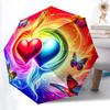 1pc Heart Butterfly Rainbow Automatic Opening and Closing Folding Umbrella with 8 Iron Ribs - Portable, Foldable for Travel Yy251124107