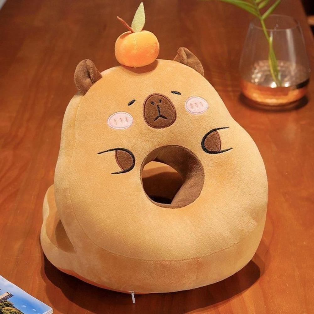 Super Soft Capybara Office Nap Pillow Double-sided Capybara Neck Pillow Hand Warmer Pillow  Office