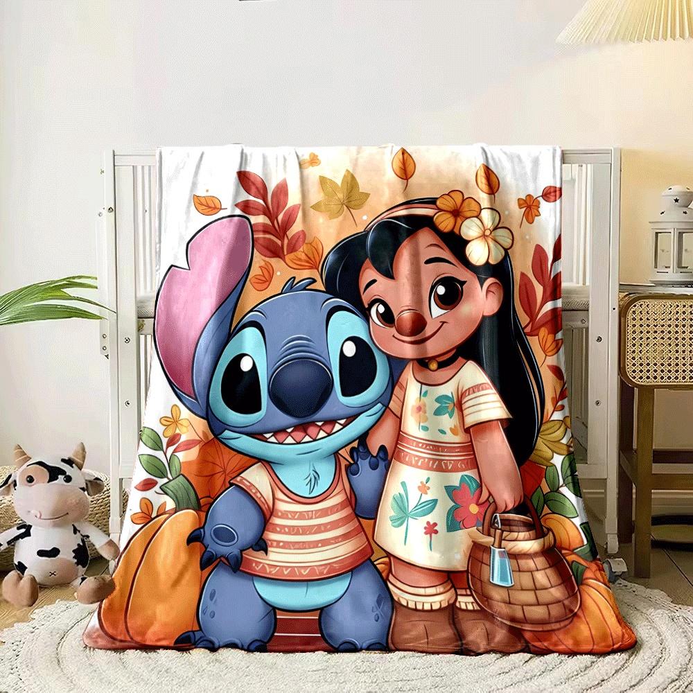 Autumn theme with floral outfits, pumpkins, and falling leaves. for all seasons blanket lunch break throw gift 80cm x 120cm