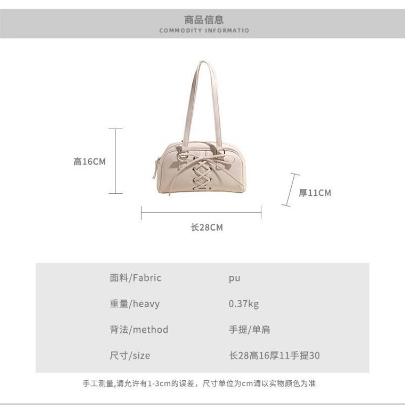 Bow underarm bag women's new fashionable solid color handbag trendy versatile casual shoulder bag