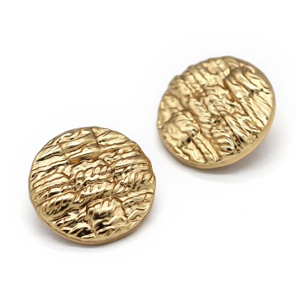 Hengc 15/18/20/23Mm Round Gold Metal Buttons For Sewing Fashion Coat Suit Handmade Decorations Diy Supplies