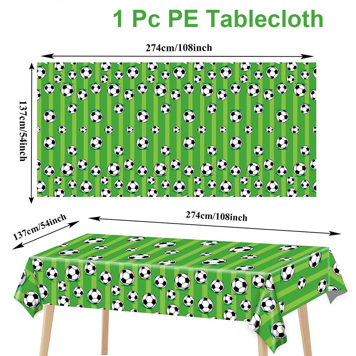 Football Theme Disposable Waterproof Table Cover Soccer Birthday Table Cloth Happy Birthday Party Kids Boy Football Table Decor