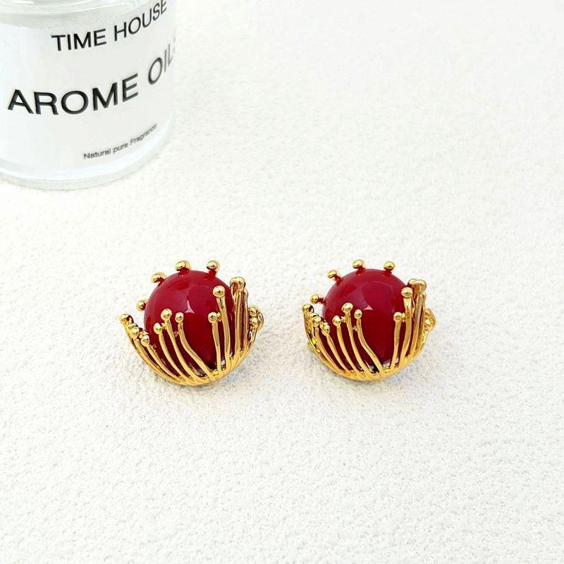 Retro Simple Personality Irregular Shape Earrings Stud Earrings красный
