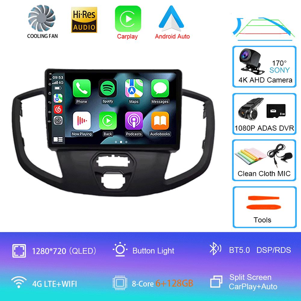 Android 14 Car Radio For Ford Transit 2015 - 2018 Multimedia Video Player Navigation GPS Carplay Android Auto 5G WIFI DSP BT5.0