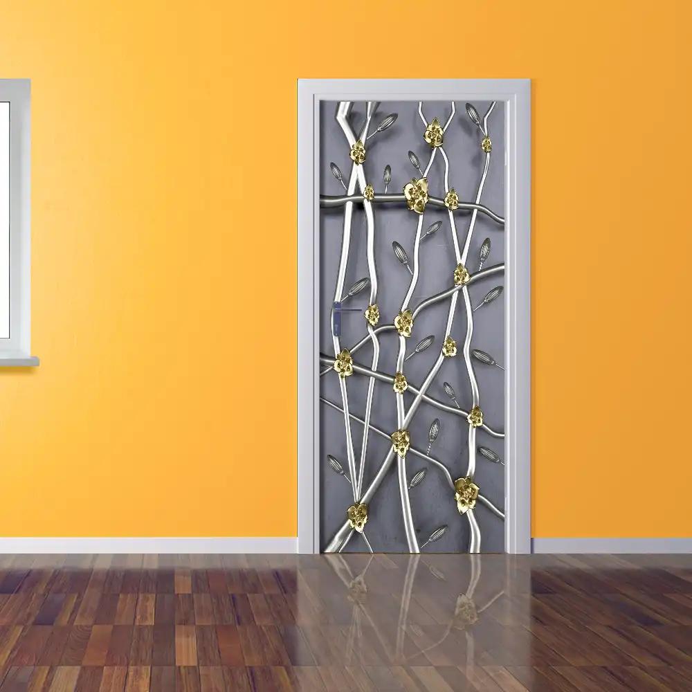 Retro Themed Kitchen Decoration PVC Door Sticker - a Festive Door Decoration That Can Be Easily Removed, Suitable for Kitchen, Guest Room