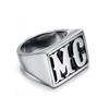 European and American Motorcycle Series Letter Mc Logo Men's Punk Style Ring