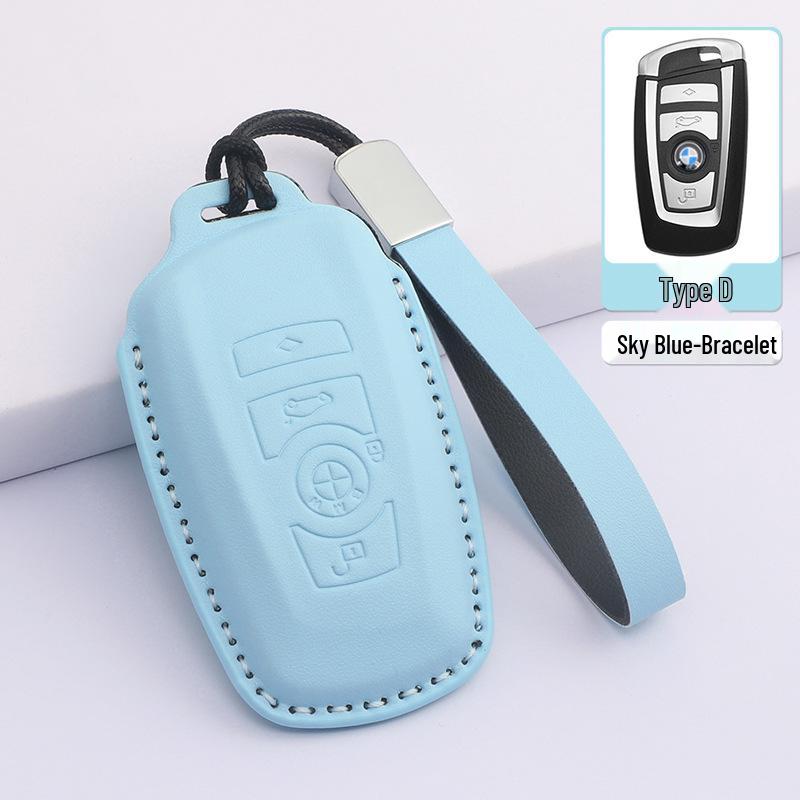 Housse en Cuir pour Clé à Lame BMW Série 5, Série 3, X3, X1, X5, X6 avec Boucle
