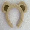 Yousheng Girl Bear Ears Decor Headband Cartoon Plush Hair Hoop Makeup Washing Face Halloween Cosplay Headband