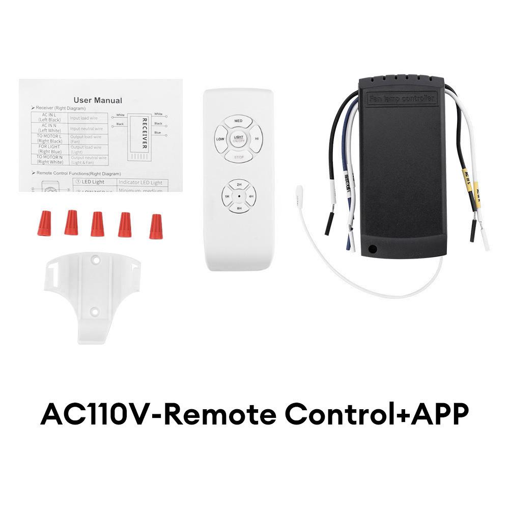 Kit Universal Telecomandă pentru Lampă Ventilator de Tavan AC 110-240V Comutator cu Control prin Temporizare Viteză Reglată Transmițător Receptor
