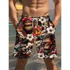 Sommer Herren Leichte Atmungsaktive 3D-Bedruckte Strandshorts Sommerlich Lässige Bademode für Outdoor-Aktivitäten