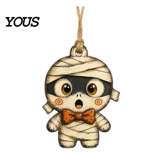 Moisture Proof Decorative Accents Halloween Wooden Hanging Decor, Vintage Ghost Pumpkin Pendant Decorations, Cartoon Durable Indoor Accessories Style