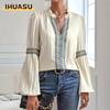 Women's Fashion Casual Long Sleeve V-Neck Blouses & Shirts