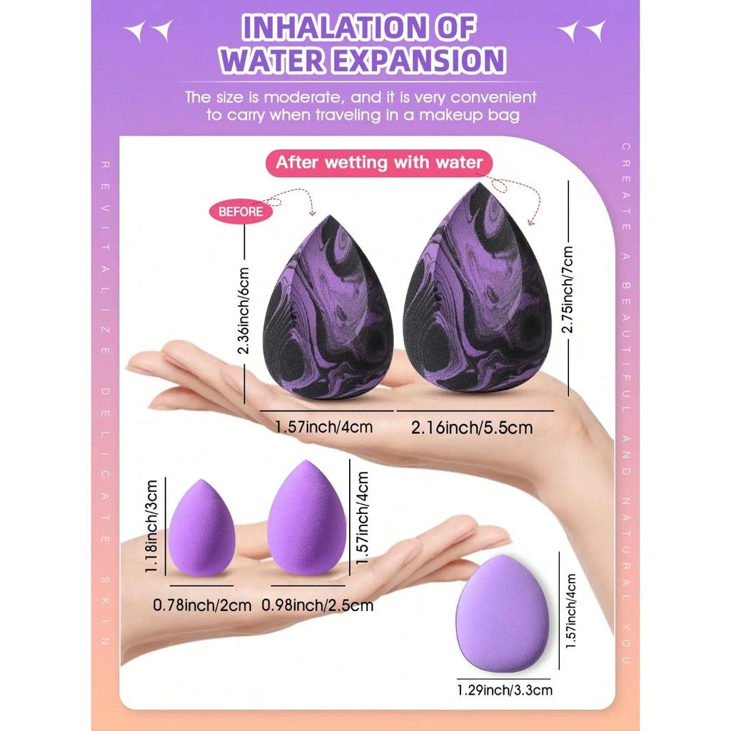 Makeup Sponge Set Blender Sponges 10 Pcs for Foundation Powder Liquid Professional Beauty Sponge Super Soft Facial Makeup Tools