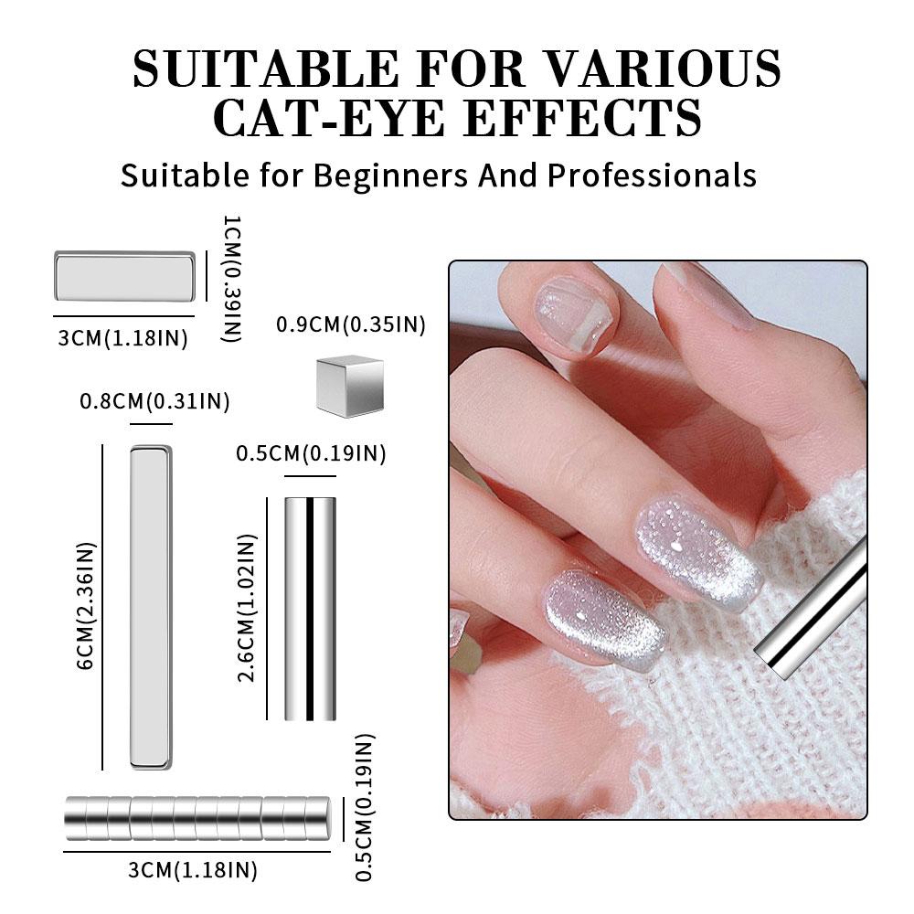 Nail Art Cat Magnetic Stick for 3D Cat Eye Gel Painting Nail Art Magnet Stick UV Gel Nail Polish Round Square Manicure Tool