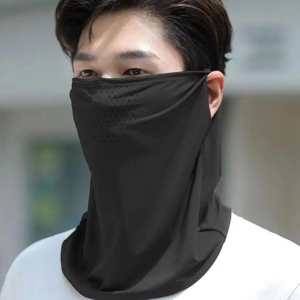 Unisex UV-beskyttelse Utendørs nakkeomslag Sports solsikker smekke Ice Silk Mask Ansiktsdeksel Hals Wrap deksel Solkrem Ansiktsskjerf