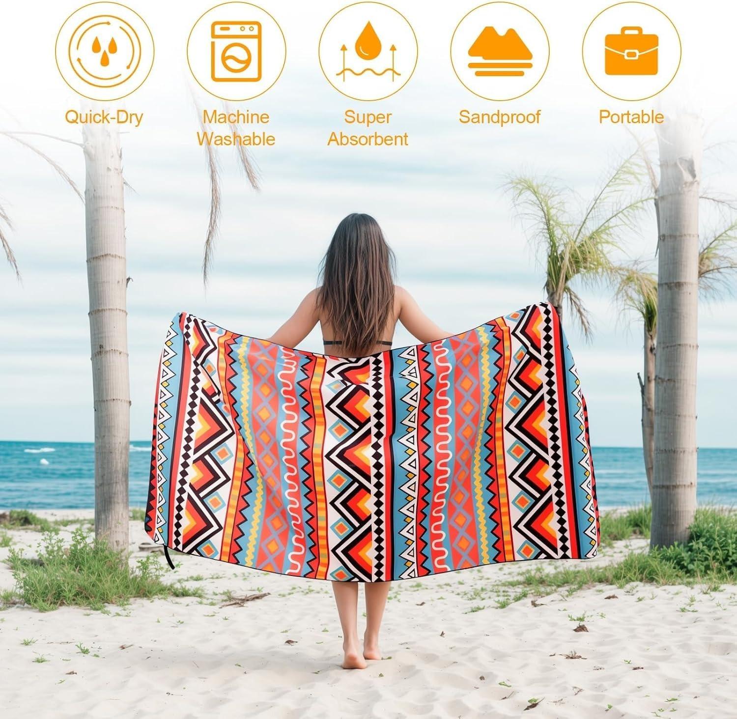 

Bohemia pattern Beach Towel for Family stuff friend Gifts Towel Quick-Dry Towel For Bath Yoga Tourism Beach GYM Camping Swimming W30*H60(CM)